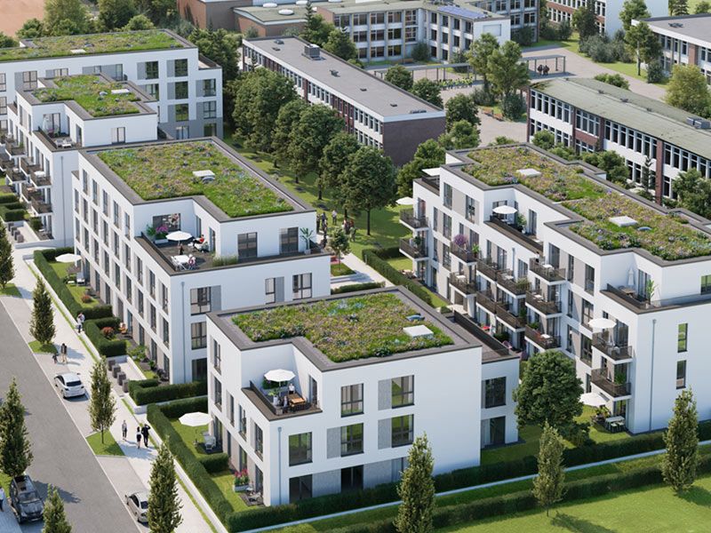 Projekt Süderfeldpark Hamburg - KiTa, Studentenapartments und Wohnungen - Quelle: Illustrationen © ZBI Zentral Boden Immobilien Gruppe